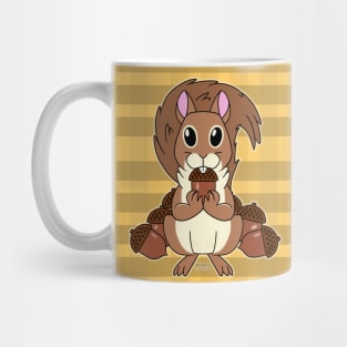 Squirrelly Squirrel - More Acorns w/ Gingham Pattern Mug